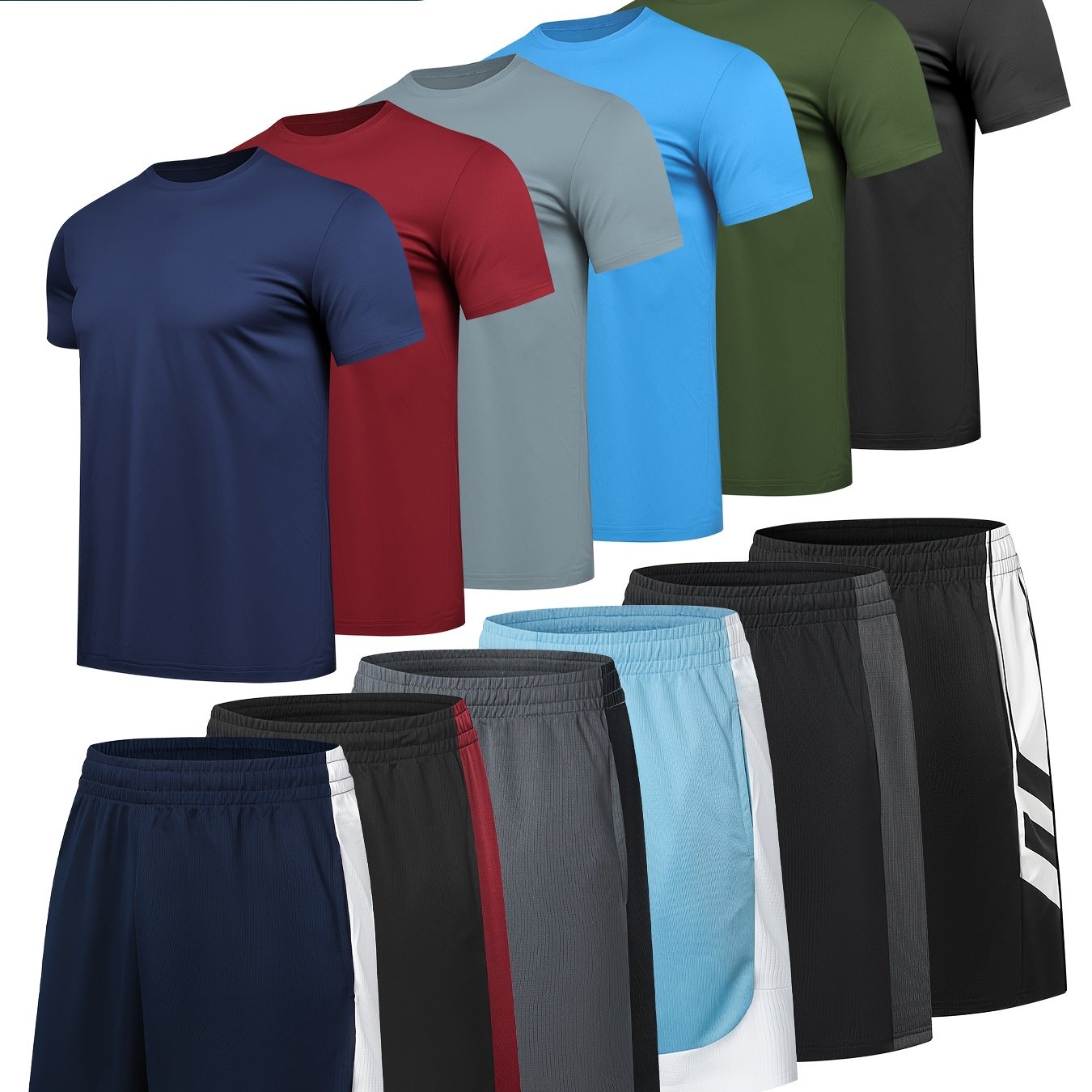 HOPLYNN 12 Piece Men's Gym Shorts Set For Active Basketball - Revitalize Mind Body