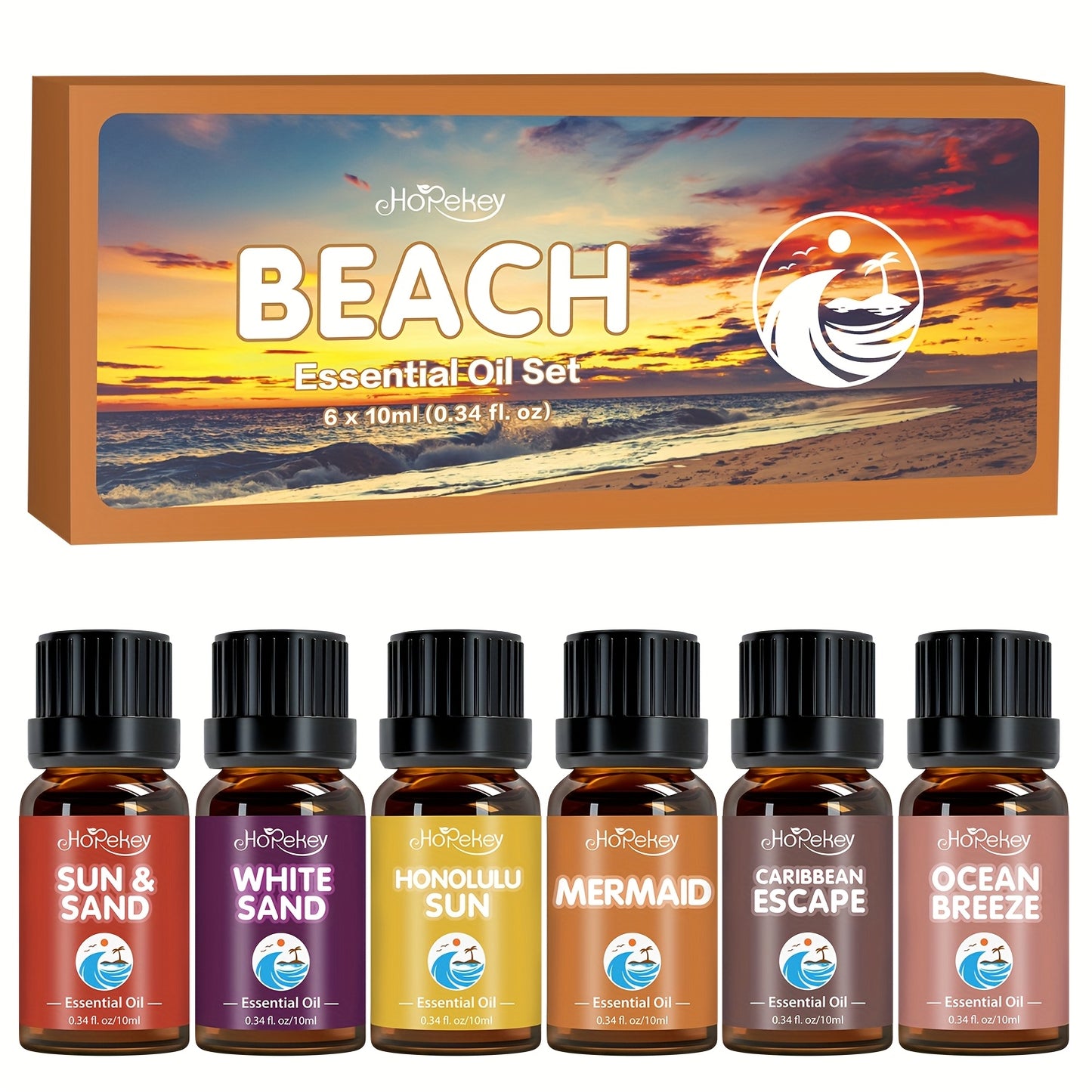 Beach Themed Essential Oil Set For Diffuser And Candles