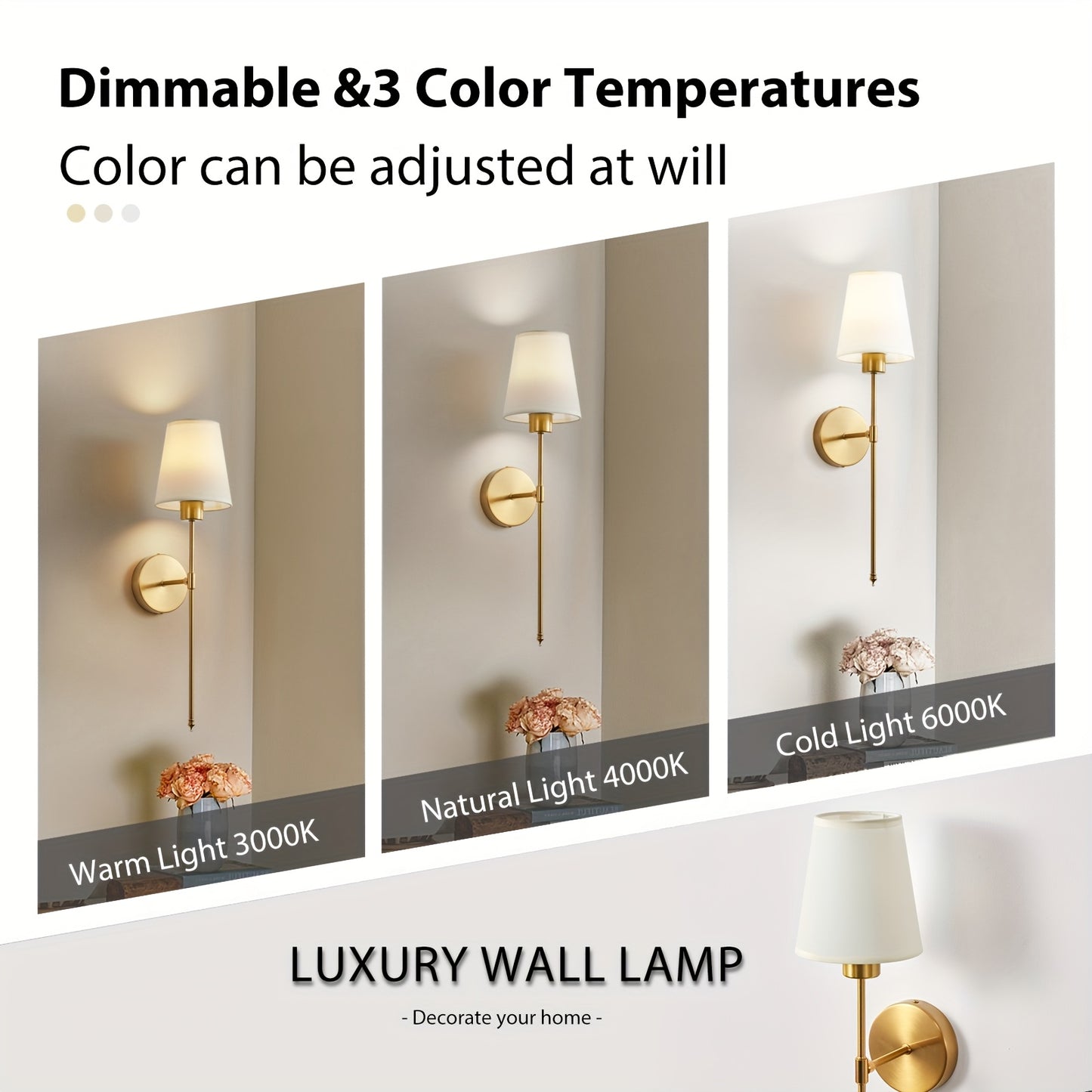 Rechargeable RGB Wall Light with Remote Dimmable LEDs