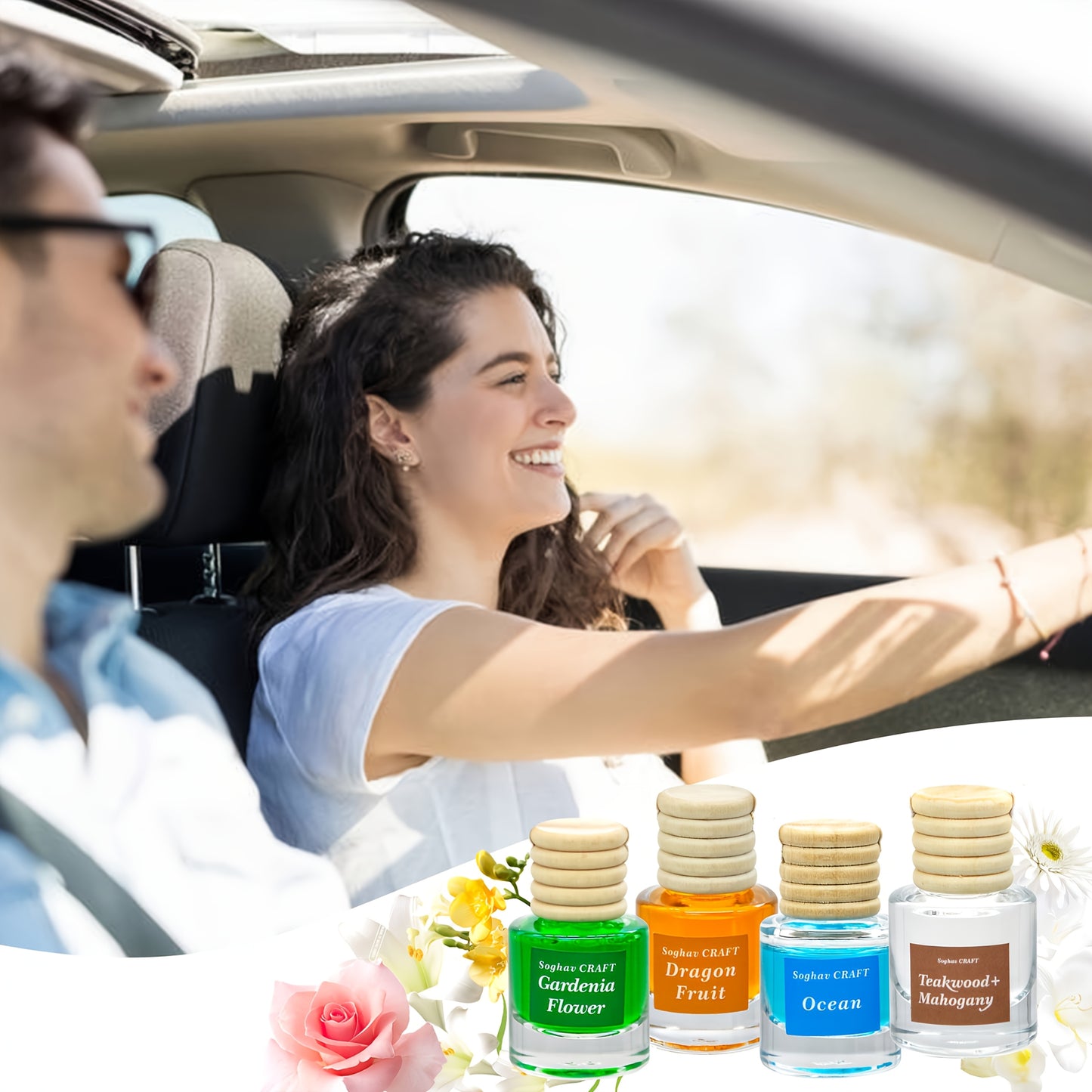 Teakwood Car Air Freshener Long Lasting Diffuser Scent