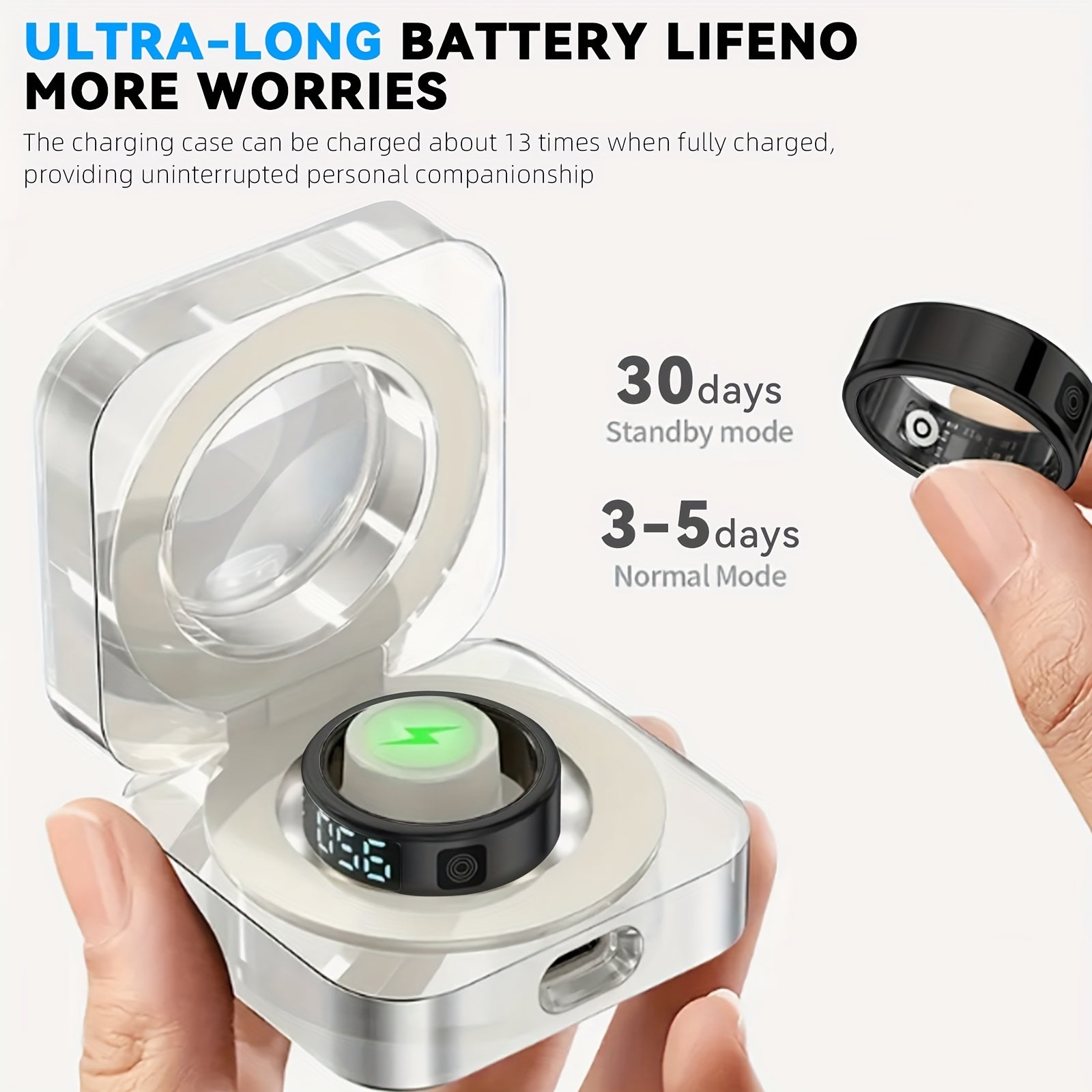 [Aura Pro Smart Ring] Aura Pro Stainless Steel Smart Ring | Activity & Sleep Tracker, Swimming Monitor, Gesture Photo Control | Long Battery Life, Portable Charging Case, Father's Day/Mother's Day Tech Gift For Women - Revitalize Mind Body