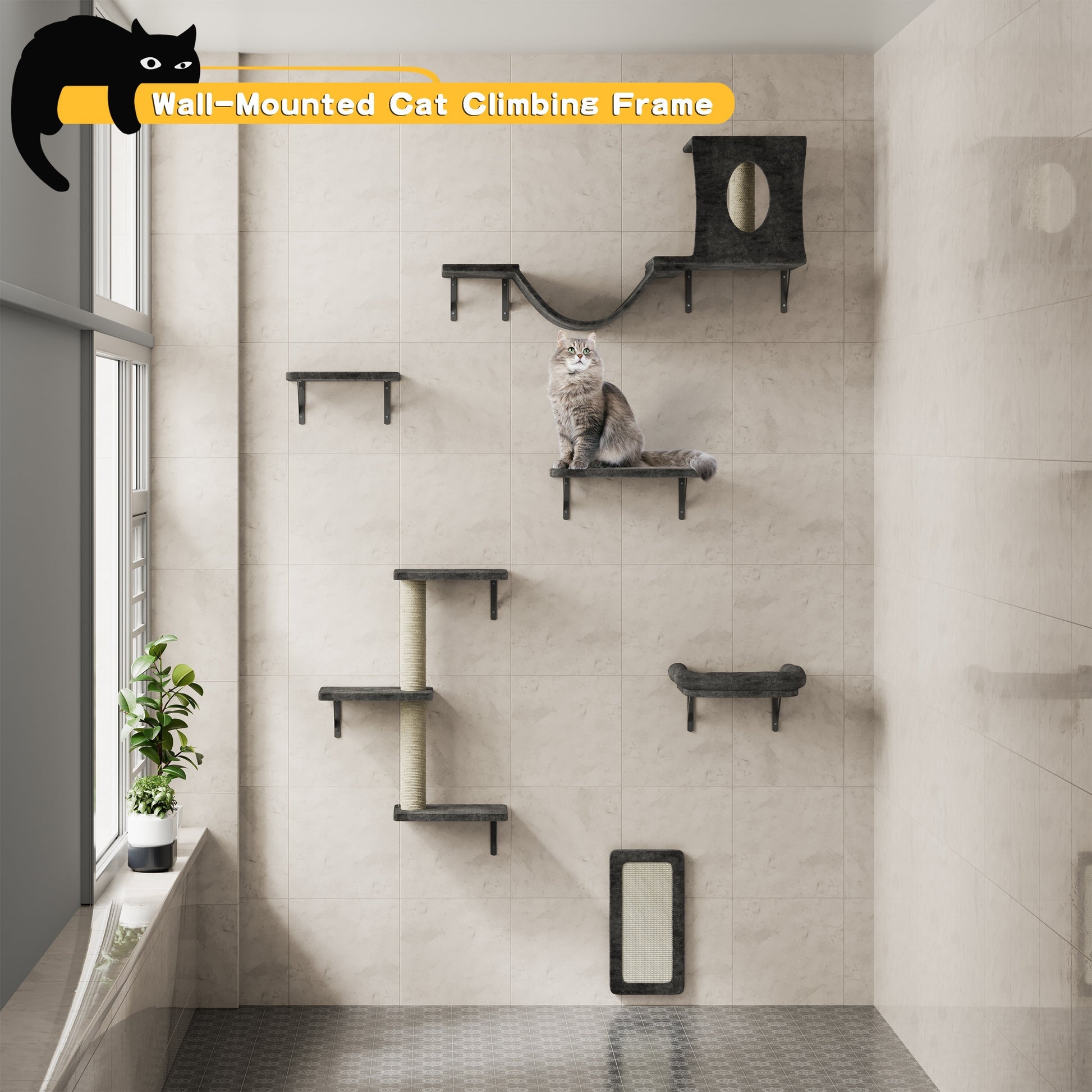Luxury Cat Climber Set With House, Tunnel, And Shelves - Revitalize Mind Body