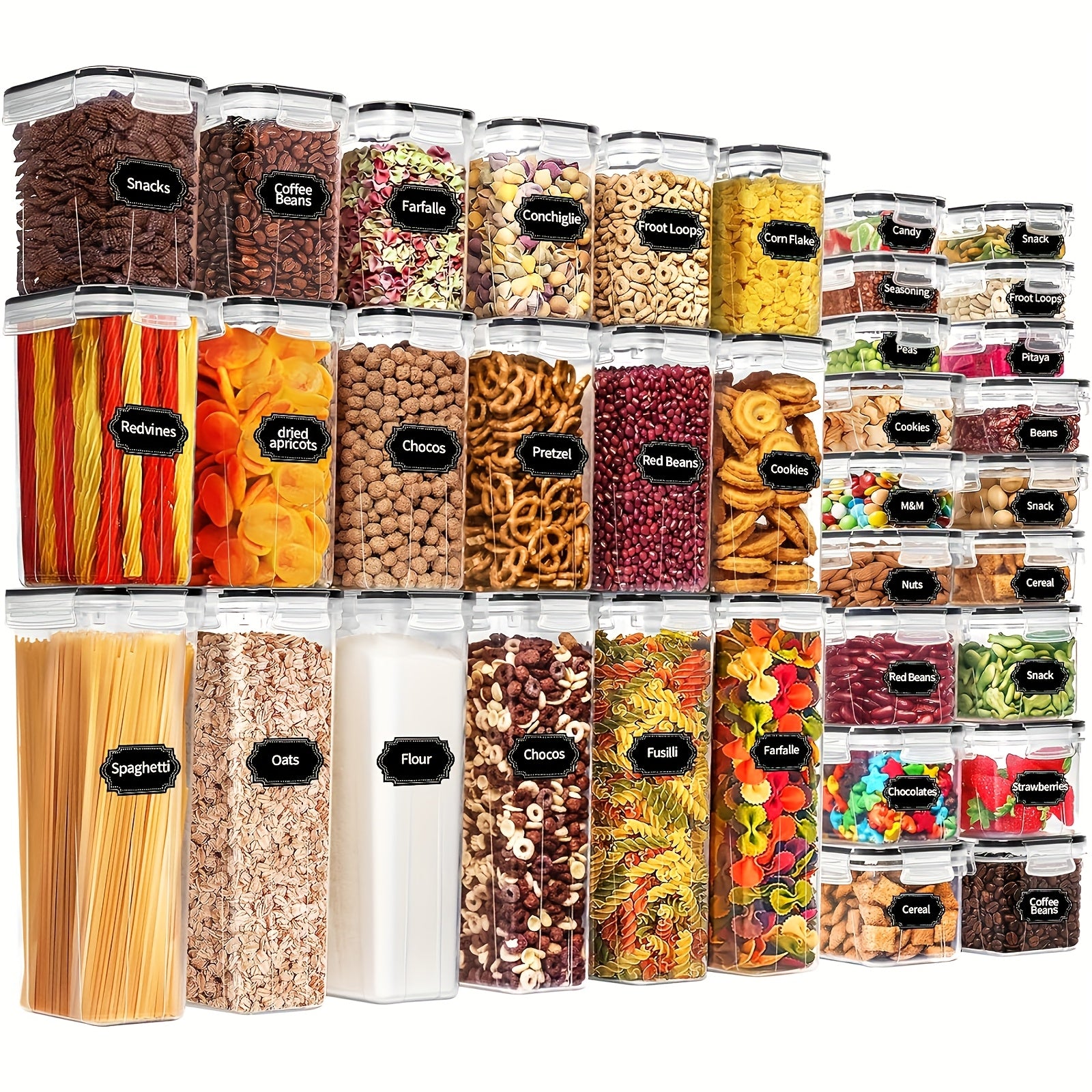 84-Pack Airtight Food Storage Containers Set - BPA-Free, Leak-Proof, Stackable, and Space-Saving Kitchen Organizers with 42 Lids and 42 Boxes, Includes Spoon, Labels, and Pen for Easy Meal Prep and Pantry Organization - Revitalize Mind Body