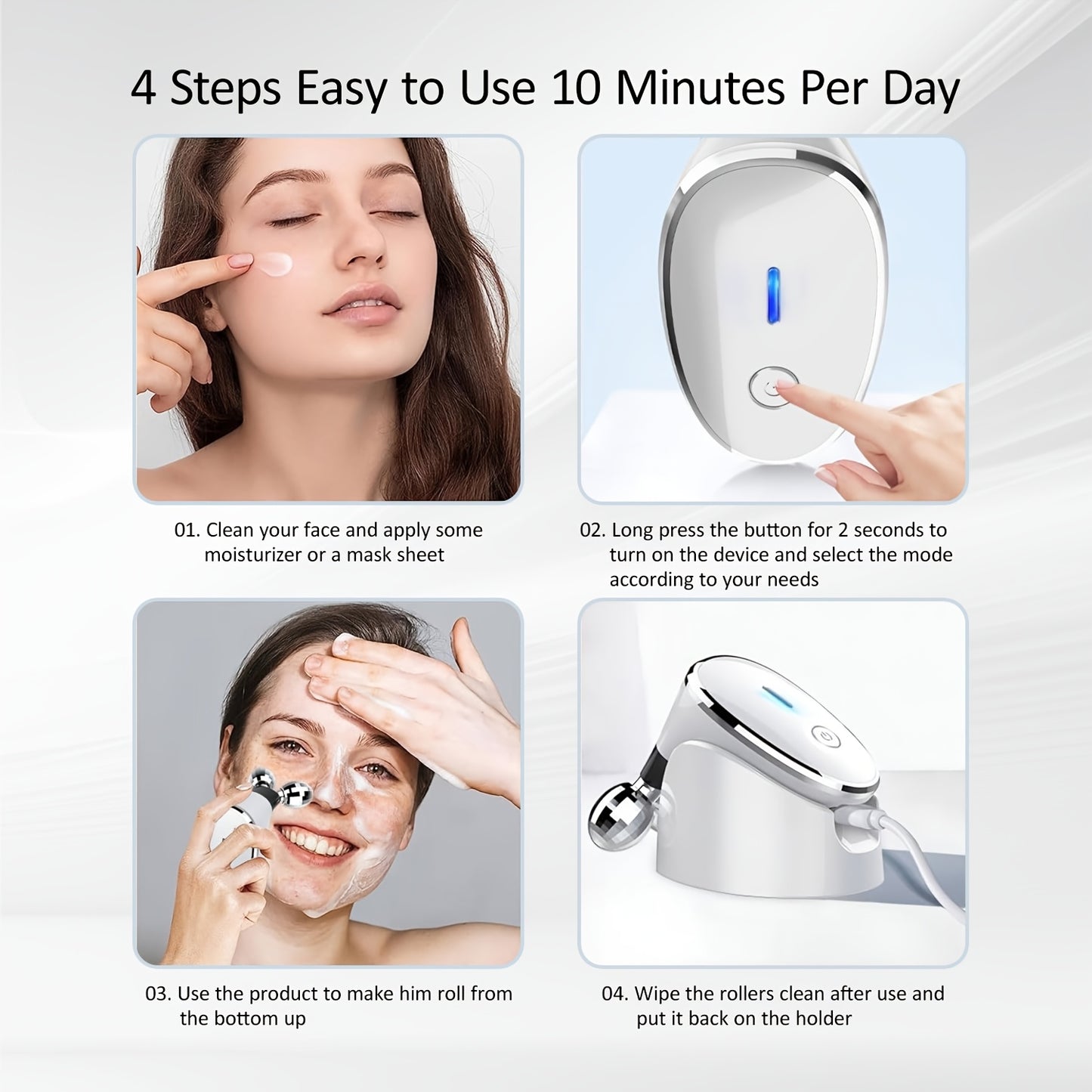 4 In 1 Exquisite Facial Massage Instrument, Small And Easy To Carry, Usb Charging, A Gift For Girls, A Necessary Gift For Wives And Girlfriends - Revitalize Mind Body