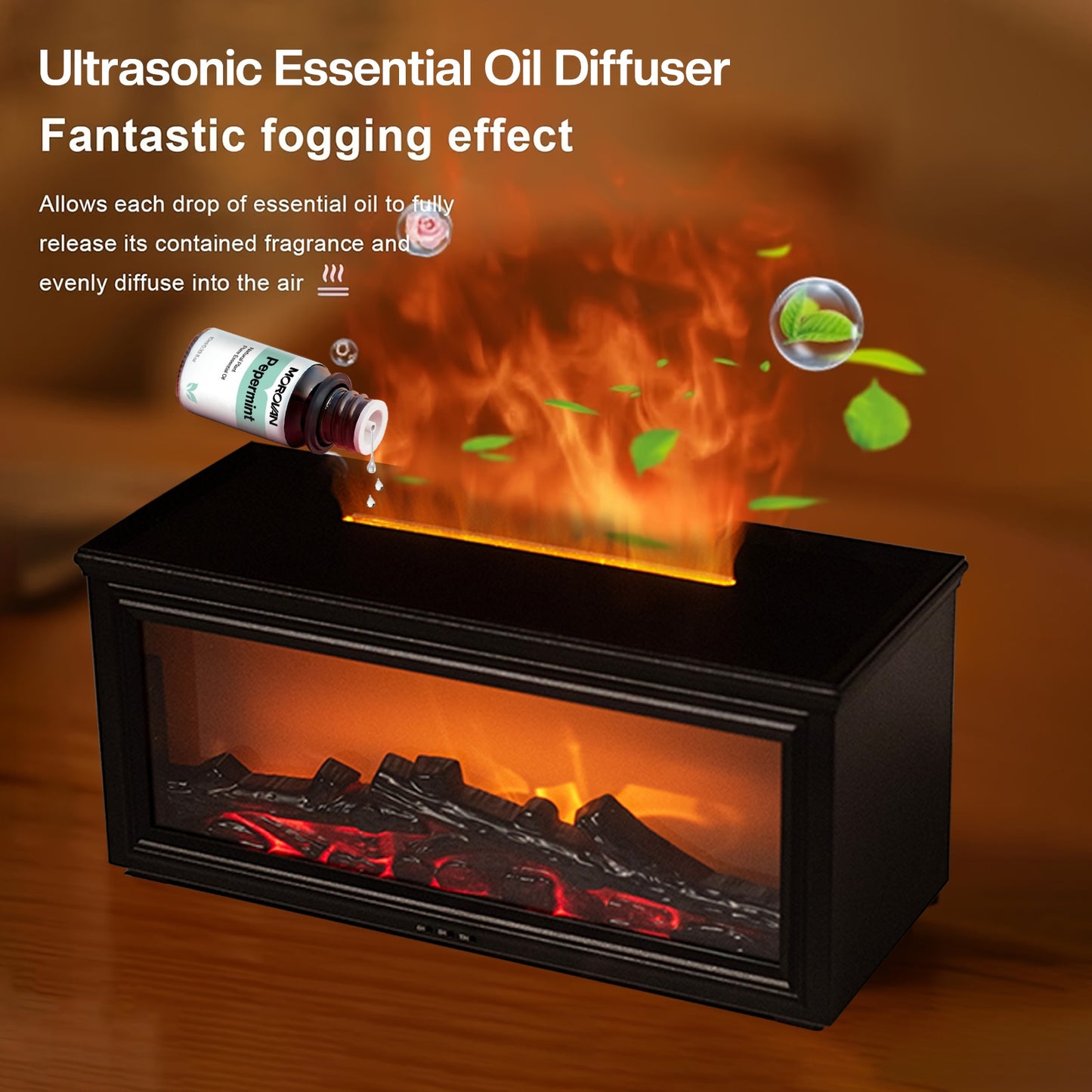 Morovan 4 In 1 Fireplace Flame Diffuser And Humidifier