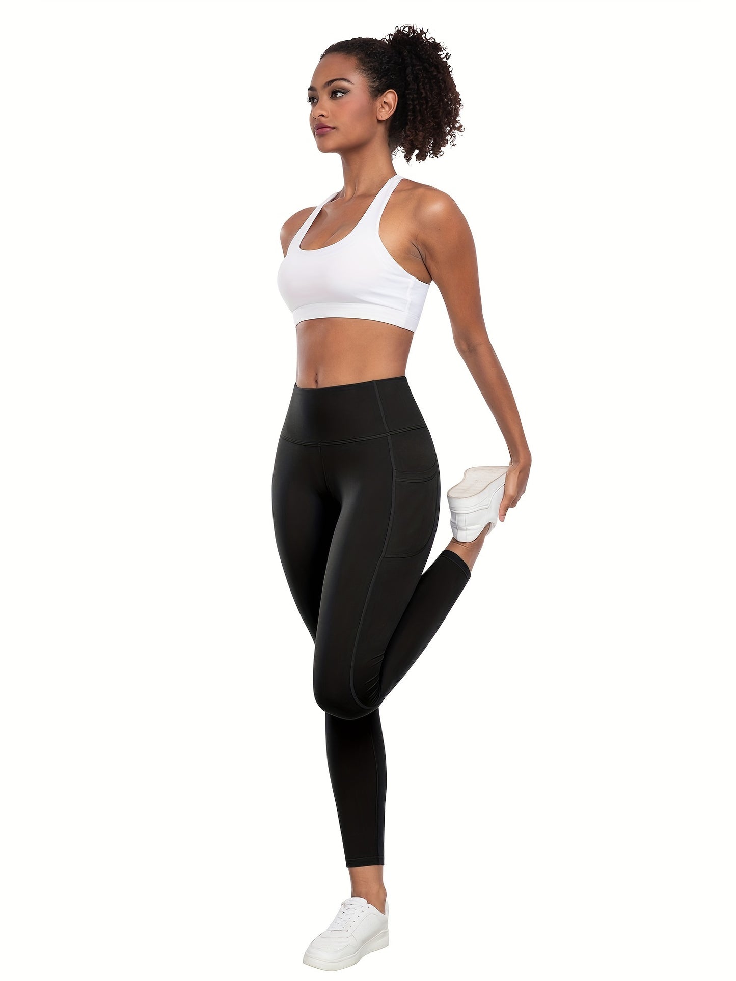 LINOZO High Waist Pocket Leggings for Women Everyday Yoga