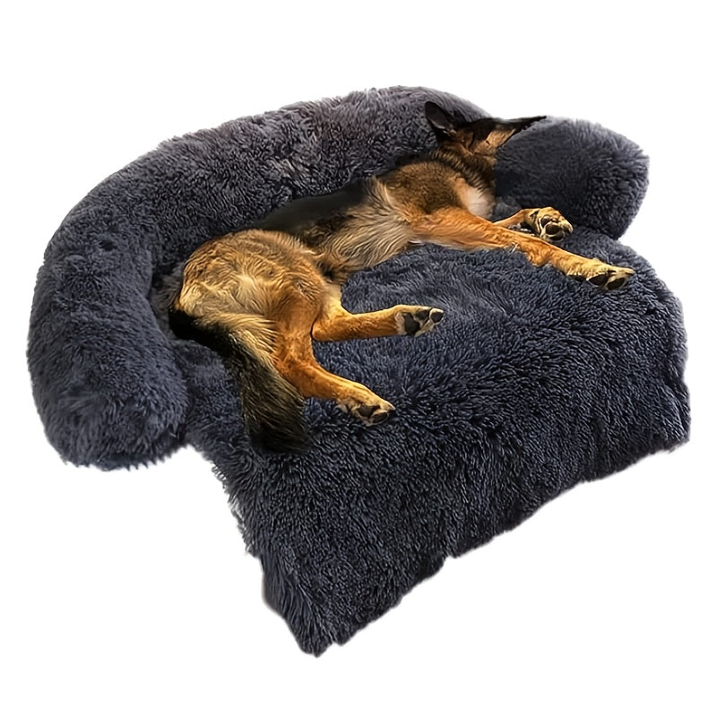Fluffy Plush Calming Dog Bed With Washable Removable Cover