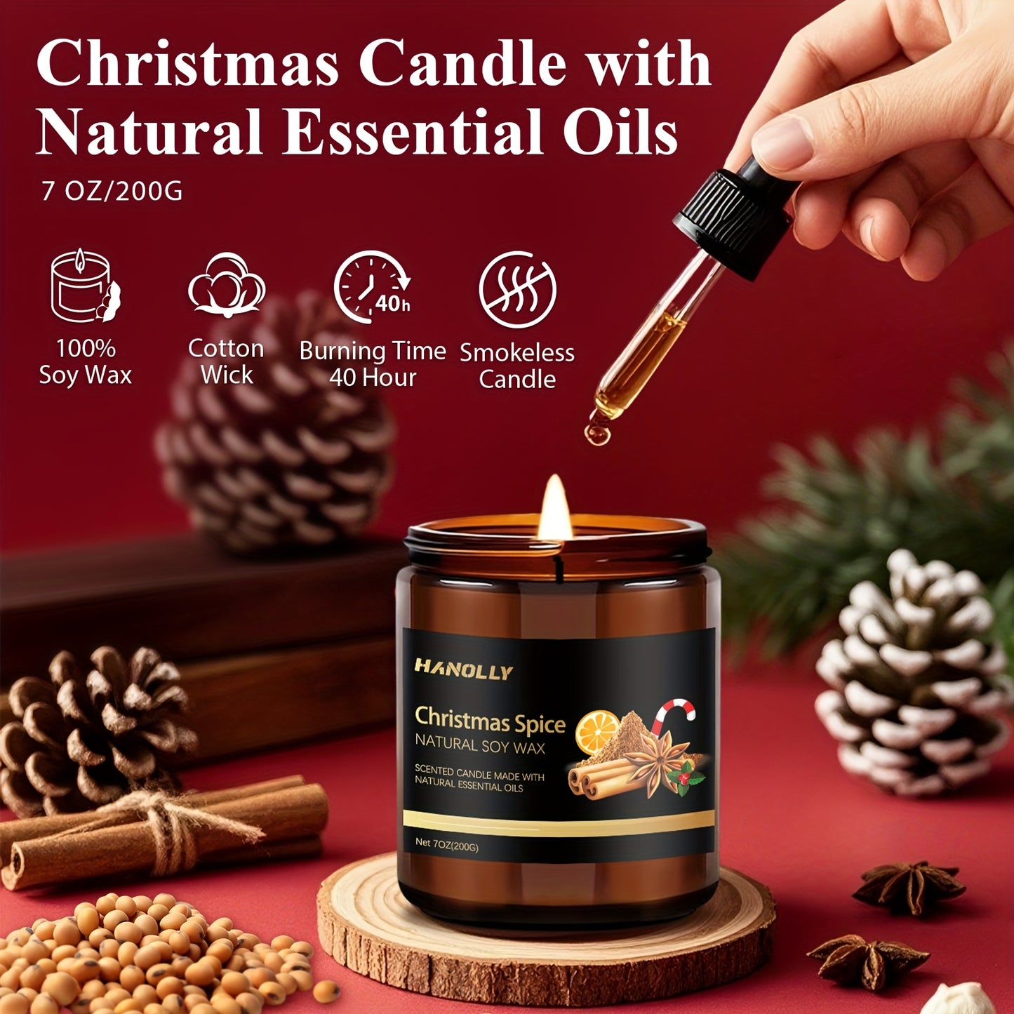 Christmas Scented Candle Gift Set for Holidays and Celebrations