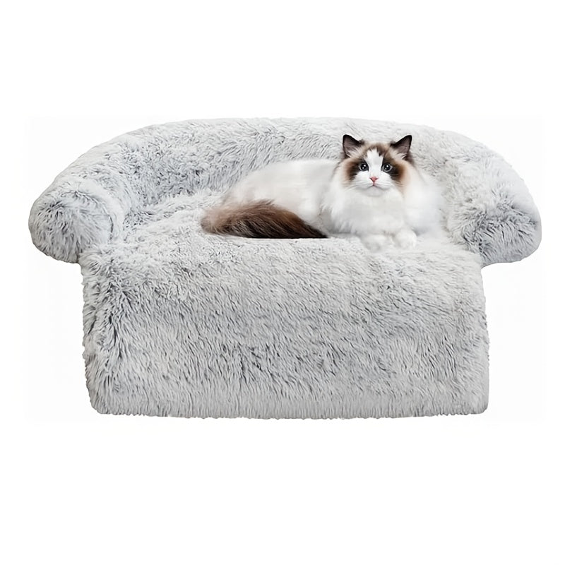 Fluffy Plush Calming Dog Bed With Washable Removable Cover
