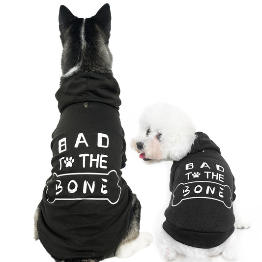 BINGPET Bad to the Bone Dog Hoodie for All Seasons