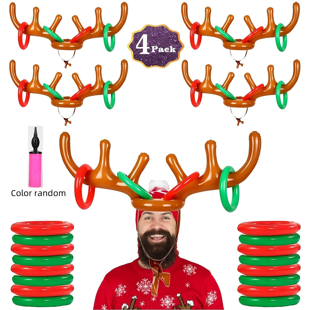 Inflatable Reindeer Antler Ring Toss Game for Xmas Fun