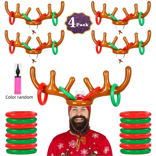 Inflatable Reindeer Antler Ring Toss Game for Xmas Fun