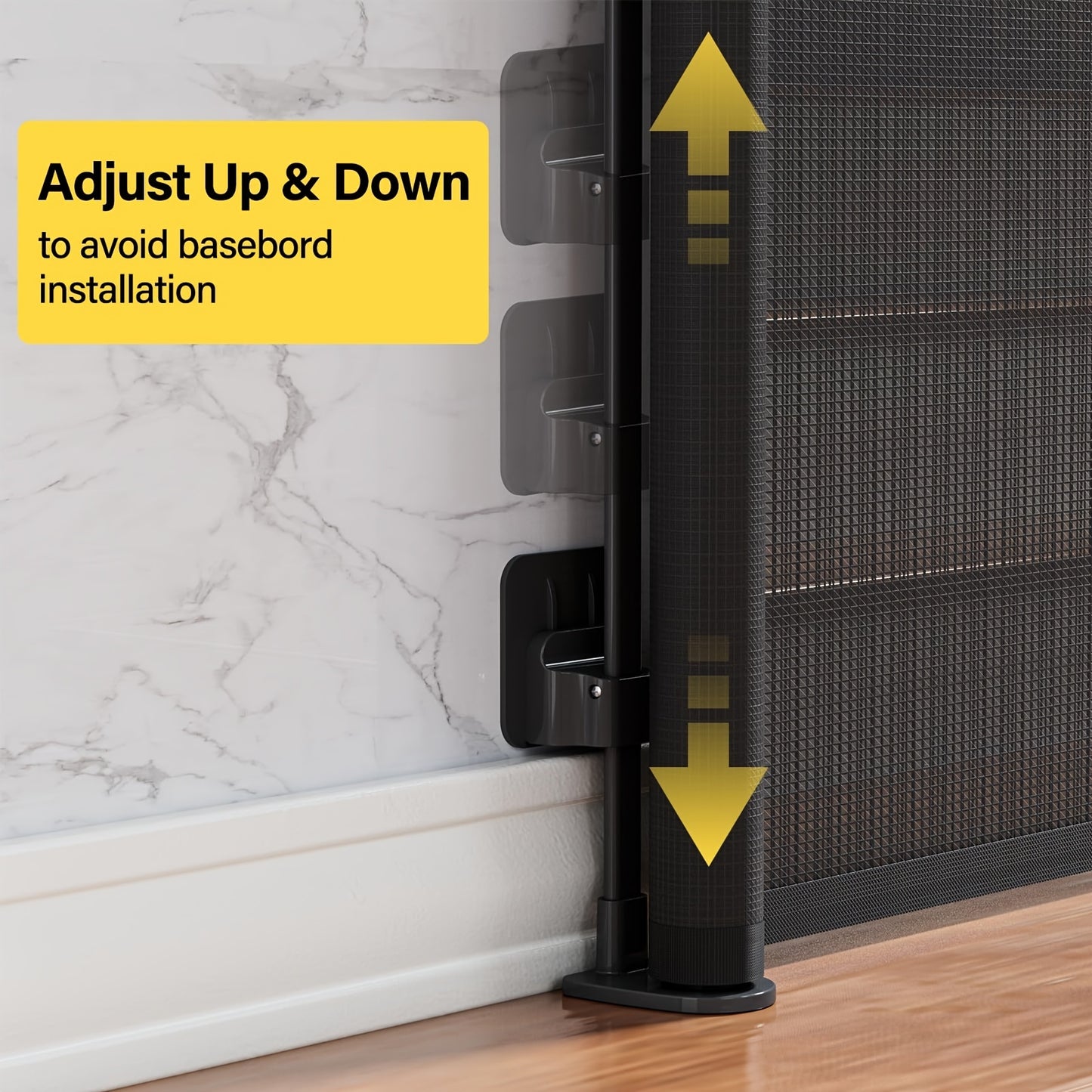 Versatile Retractable & Pet Gate, No Drilling Required - Black Nylon Mesh, Extends 55" Wide, 33.9" High, Ideal for Doorways, Stairs, Hallways, Decks, and Porches, Retractable Doorway Gate|Versatile Home Gate|Durable Nylon Mes - Revitalize Mind Body