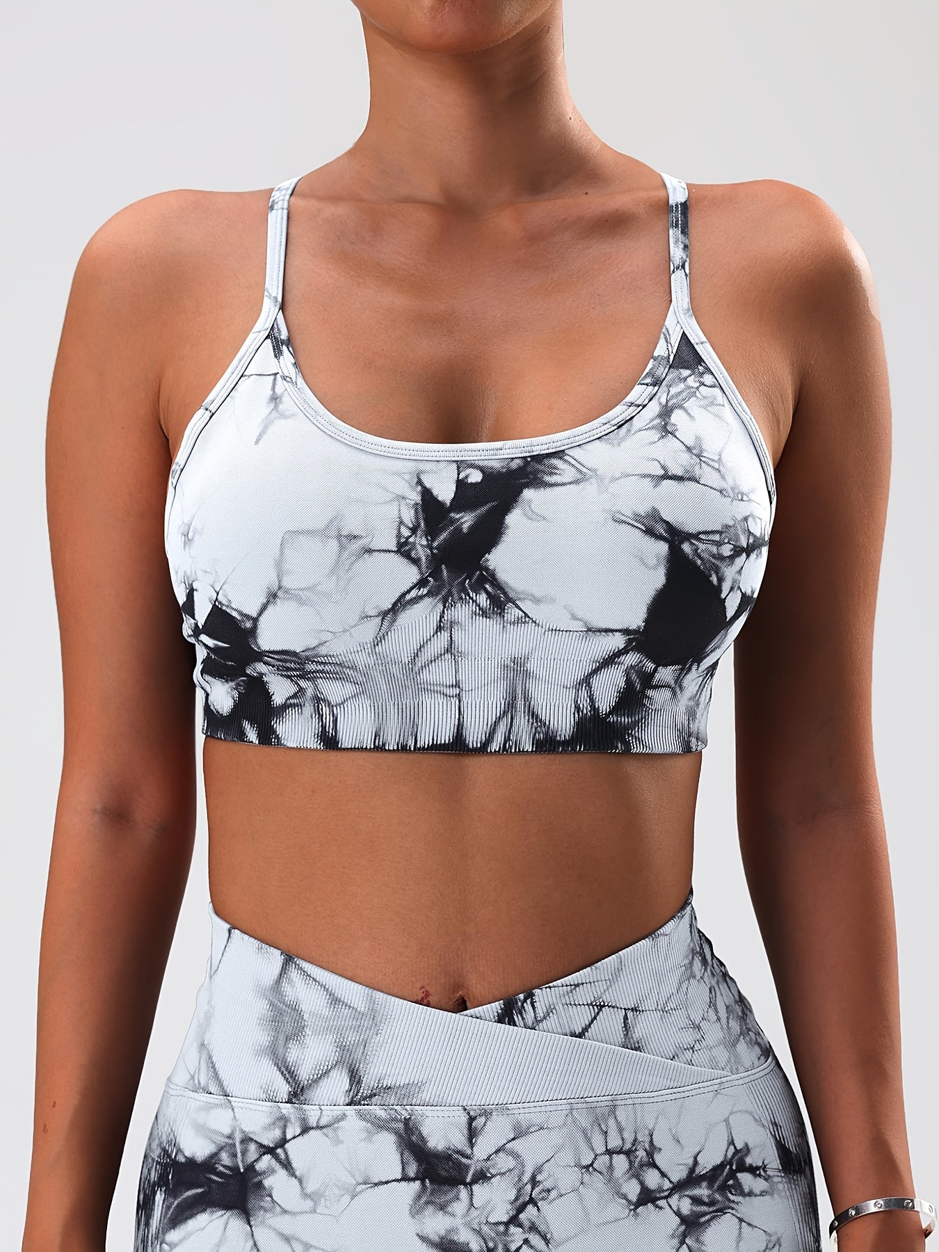 Padded Strappy Sports Bra For Women, Medium Support Yoga - Revitalize Mind Body