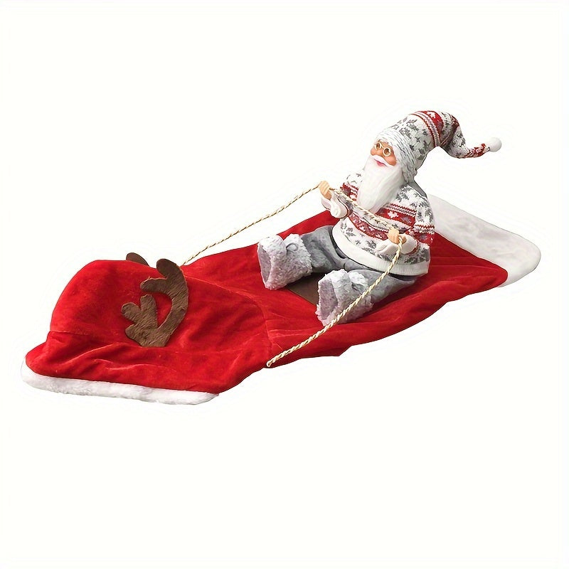 Playfu Santa Claus Riding Dog Costume Festive Pet Outfit