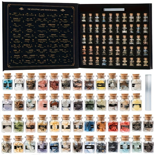 Rock Crystal Faux Bottles Set Decorative Stones Gift Box