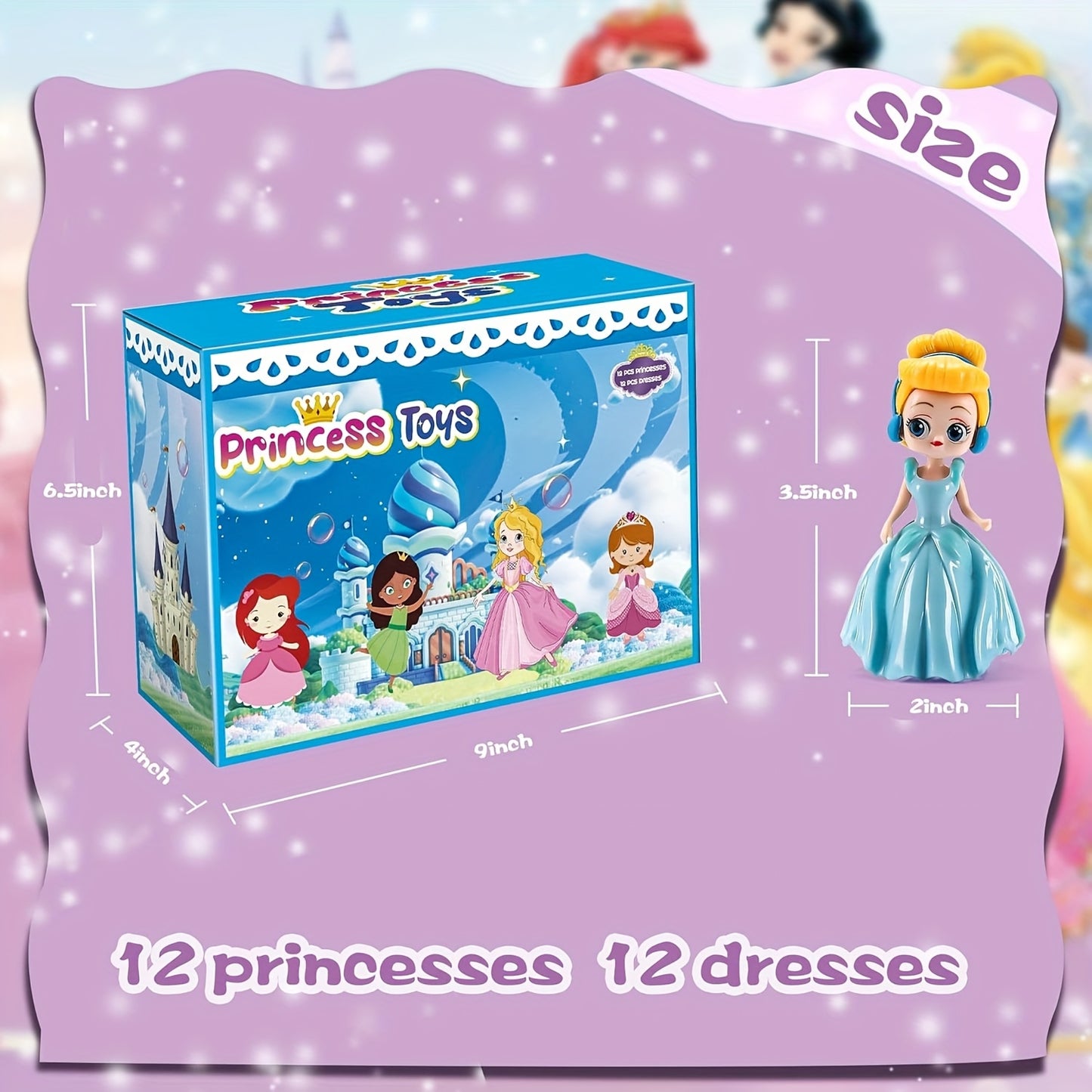 Disney Princess 24 Piece Premium Fashion Toy Set Collection
