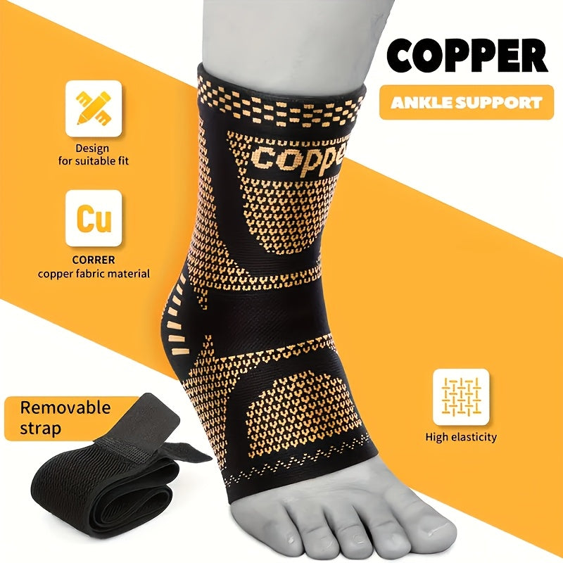 ROORUNS Ankle Support Brace Copper Fiber Compression Sleeves for Running - Revitalize Mind Body