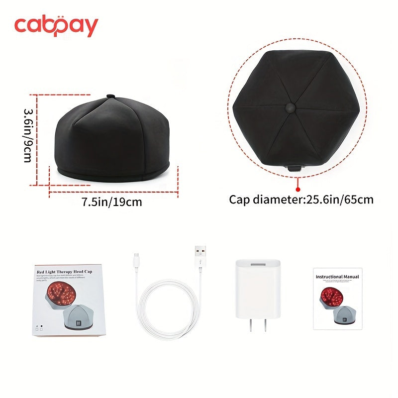 CABPAY Red Light Therapy Cap 660nm 830nm Infrared 120LED