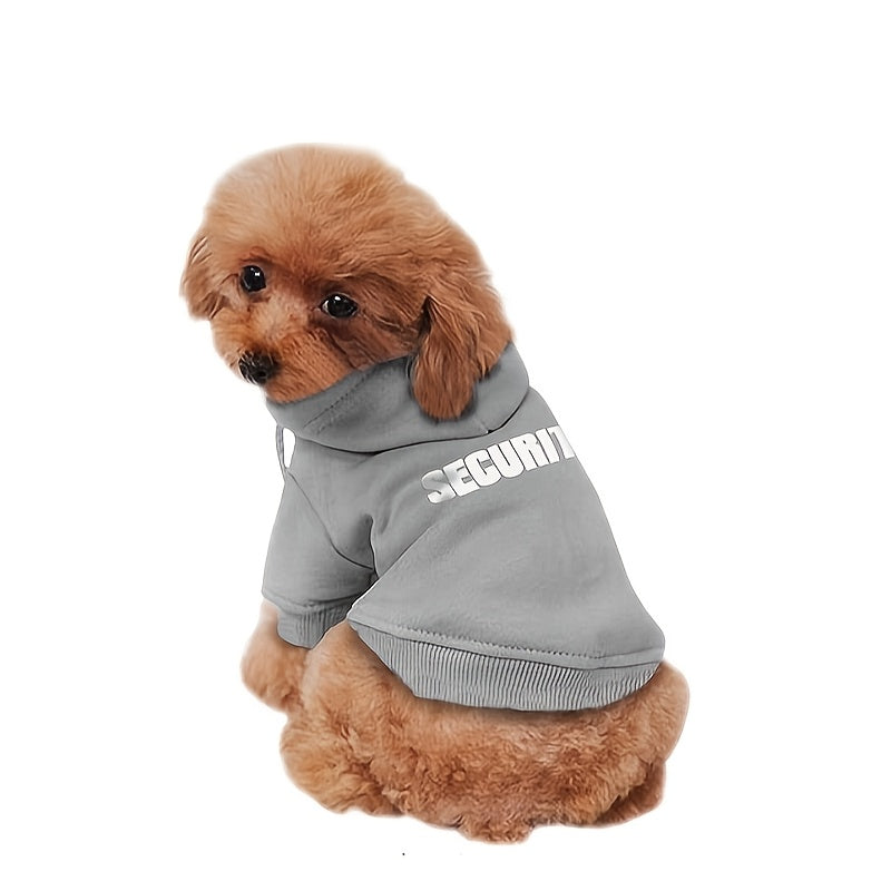 Cozy Fleece Dog Hoodies Set With Security Print