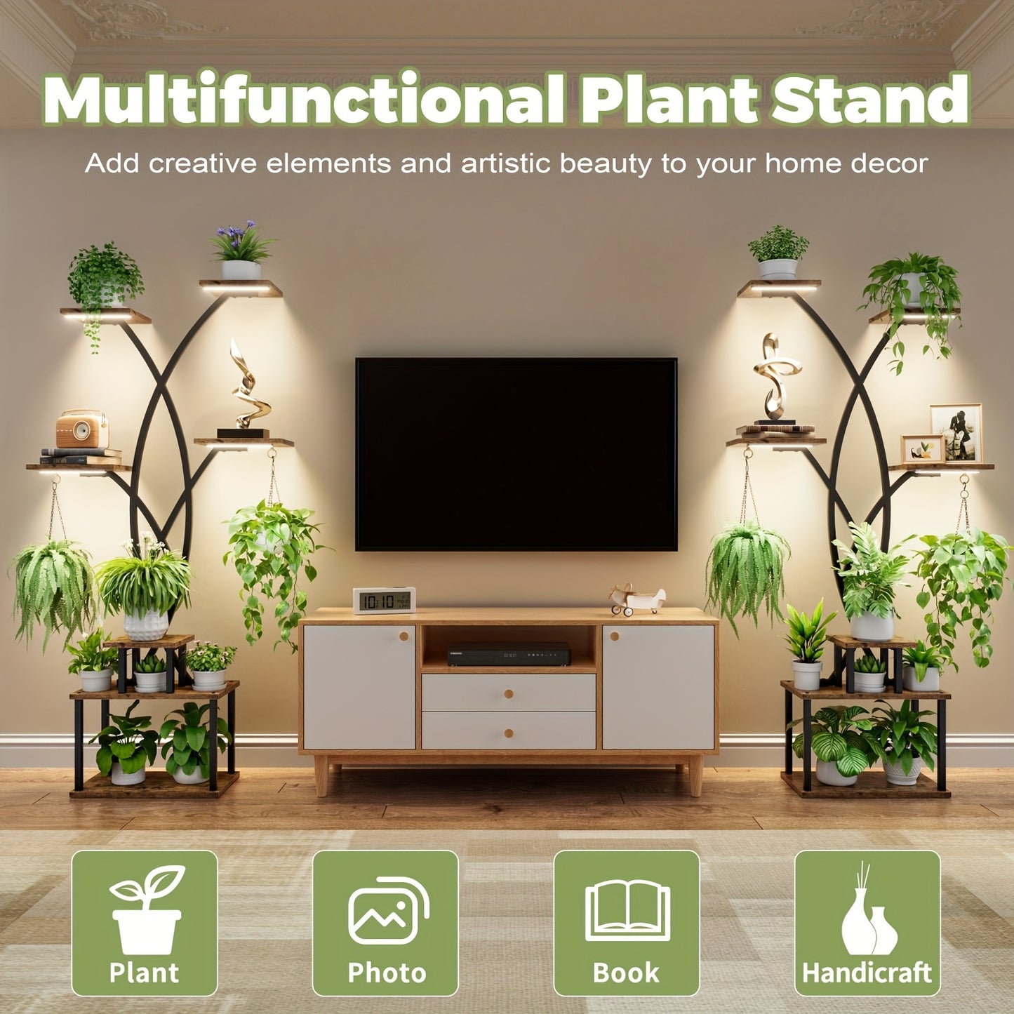 CODACE Indoor Plant Stand With Grow Lights 7-Tier Shelf