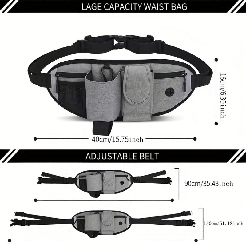 A Retractable Dog Leash with a Waist Bag, Convenient for Walking Dogs, Featuring a Hands-Free Design And an Adjustable Belt, Suitable for Running And Training. - Revitalize Mind Body