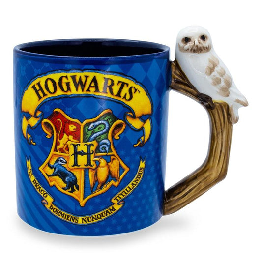 Silver Buffalo Harry Potter Hogwarts Crest Sculpted Handle Mug