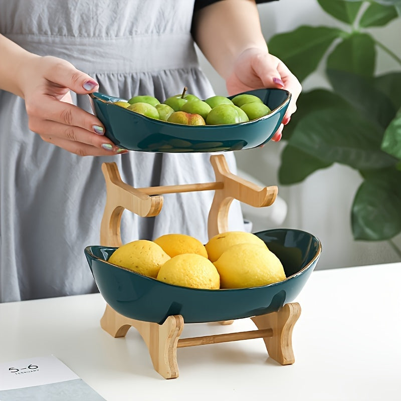 BRODARK Luxury Fruit Stand Double Layer Serving Tray - Revitalize Mind Body