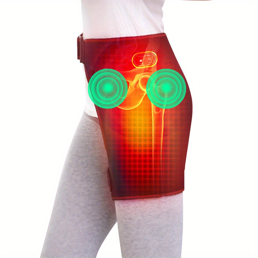 [Heated Hip Support] 3 Massagers Heated Hip Joint Support | USB Electric Heating Hip Joint Support with Vibration and Heating Settings - Revitalize Mind Body