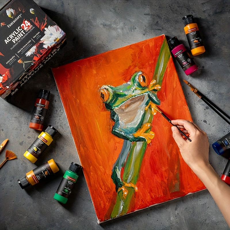 Fantastory 24Pcs Acrylic Paint Set Professional Craft Kit