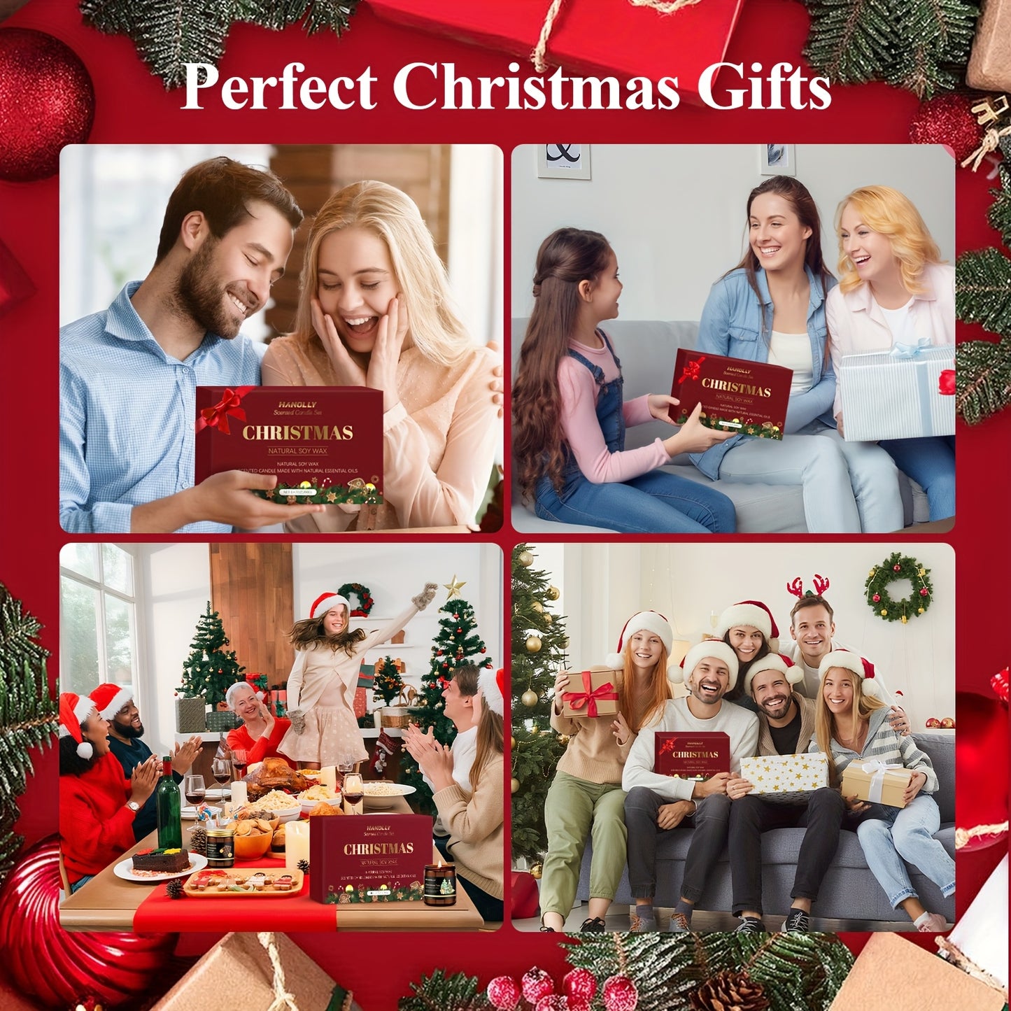 Christmas Scented Candle Gift Set for Holidays and Celebrations