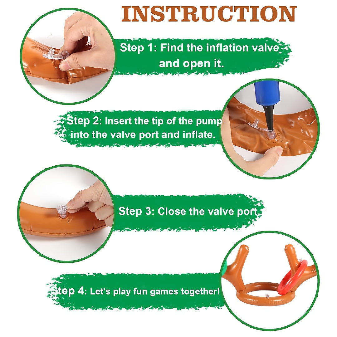 Inflatable Reindeer Antler Ring Toss Game for Xmas Fun