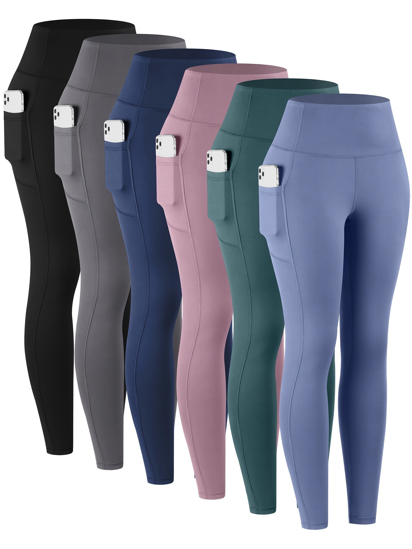 LINOZO High Waist Pocket Leggings for Women Everyday Yoga
