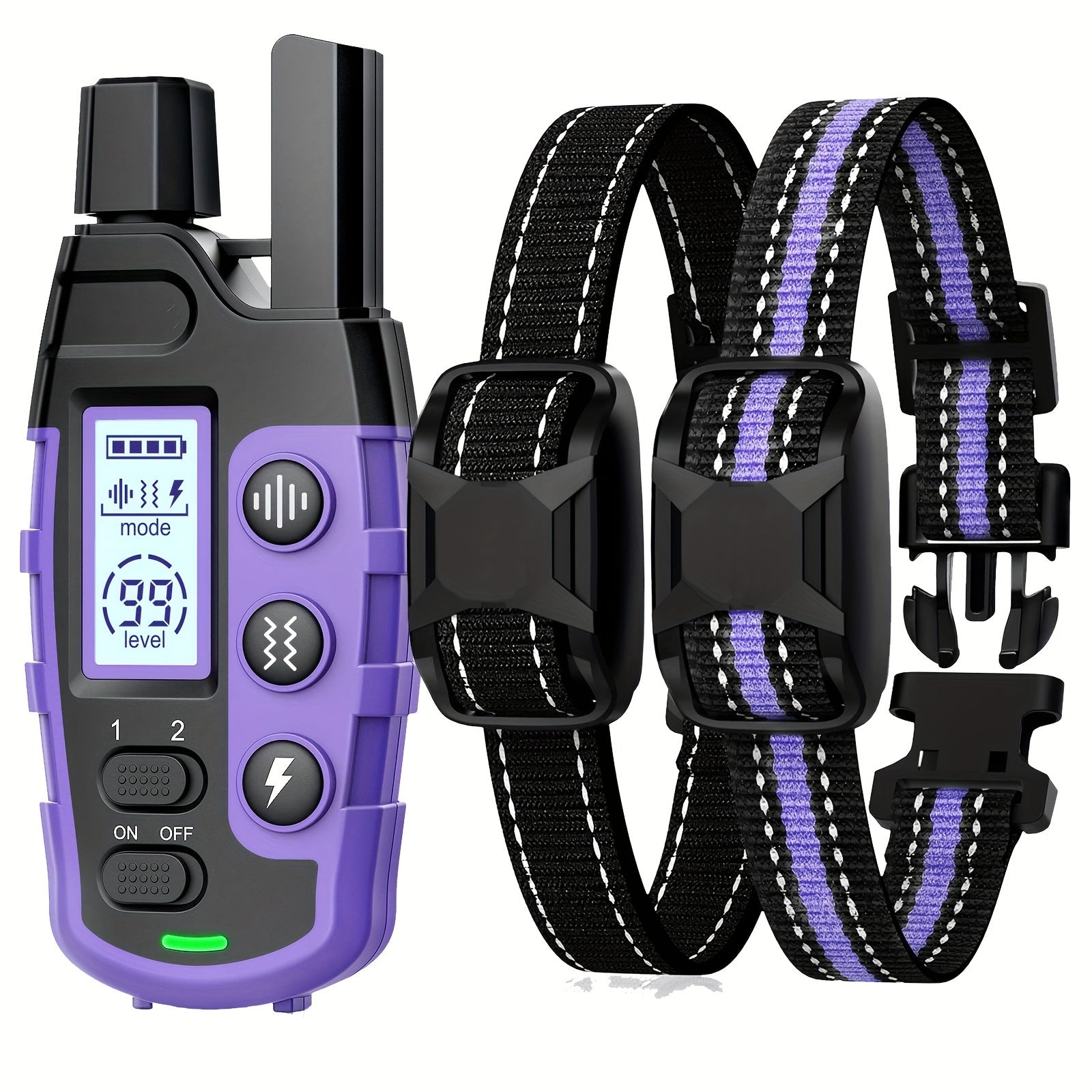3300Ft Dog Training Collars With Remote, Adjustable Nylon Strap, Electric Shock, Vibration & Sound Modes, Rechargeable, 360ft Range, Waterproof, For Small To Large Dogs (5-150lbs) - Revitalize Mind Body