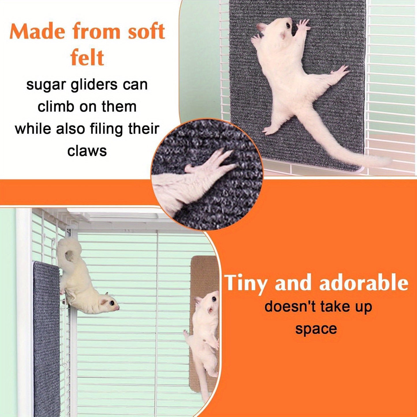 Yolev Sugar Glider Climbing Mats Scratching Pads Set
