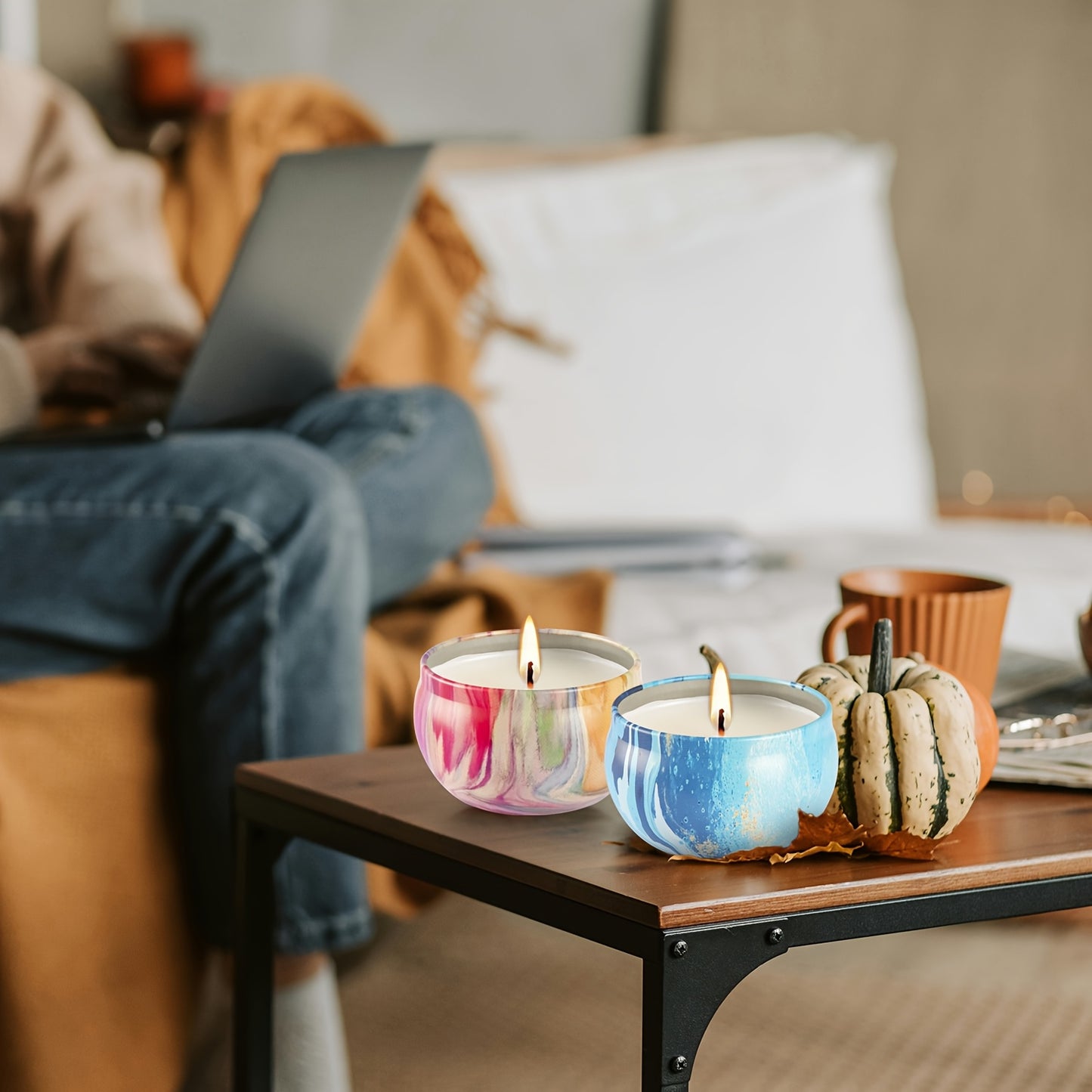 Natural Soy Wax Scented Candles With Landscape Aromatherapy