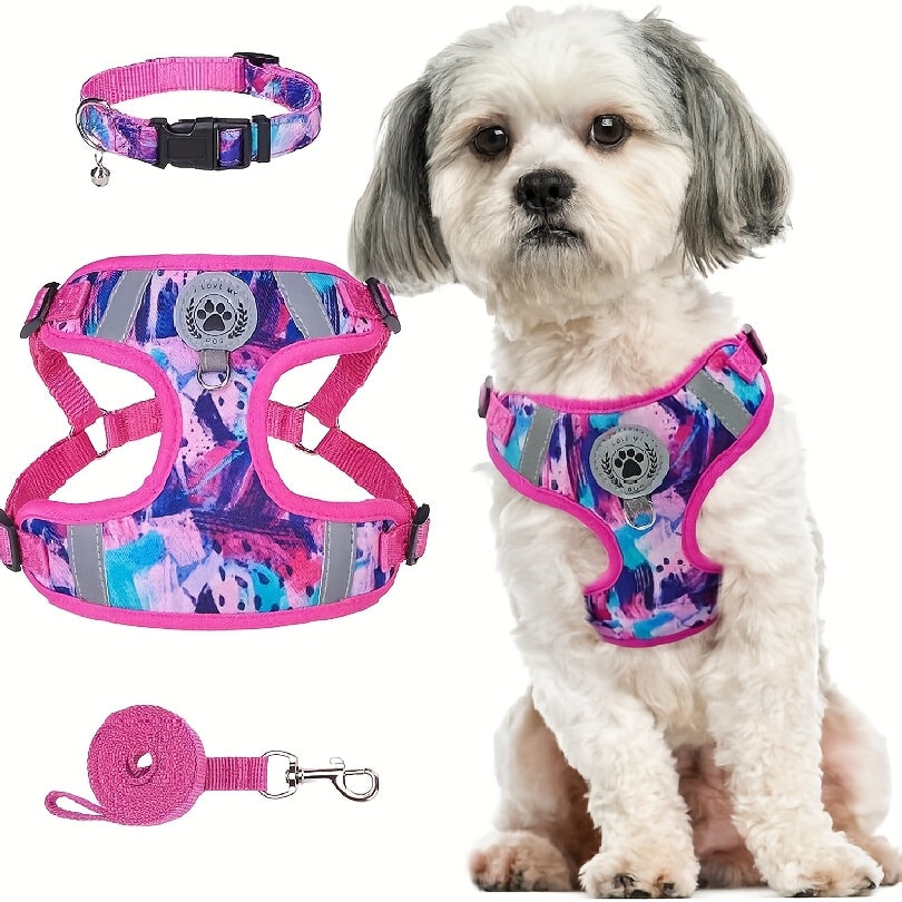 BEAUTYZOO No-Pull Dog Harness Collar And Leash Set