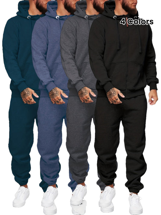 Sweatsuits For Men 2pcs Sets Men'S Tracksuit Set Leisure Suits Sweat Jackets Athletic Jogging Suits Casual Outfits - Revitalize Mind Body