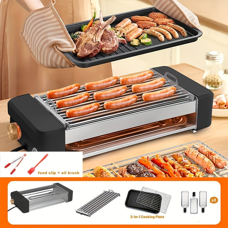 Non-Stick 4-In-1 Sausage Grill With Silicone Accessories