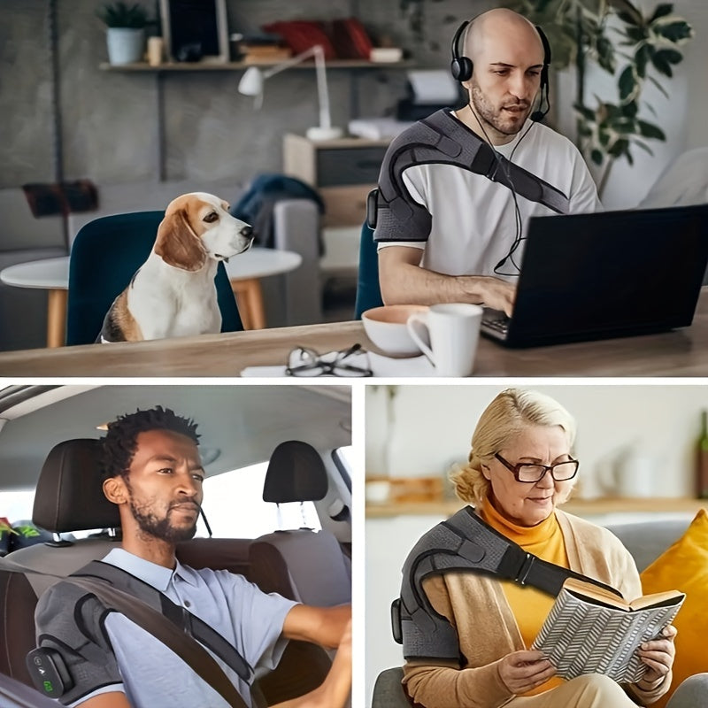 [Wireless Heating Massager] 3 Heat/3 Vibration Wireless Heating Shoulder Wrap And Massager | Adjustable Straps, Portable, Suitable for Shoulders And Knees, Home And Travel Massager - Revitalize Mind Body