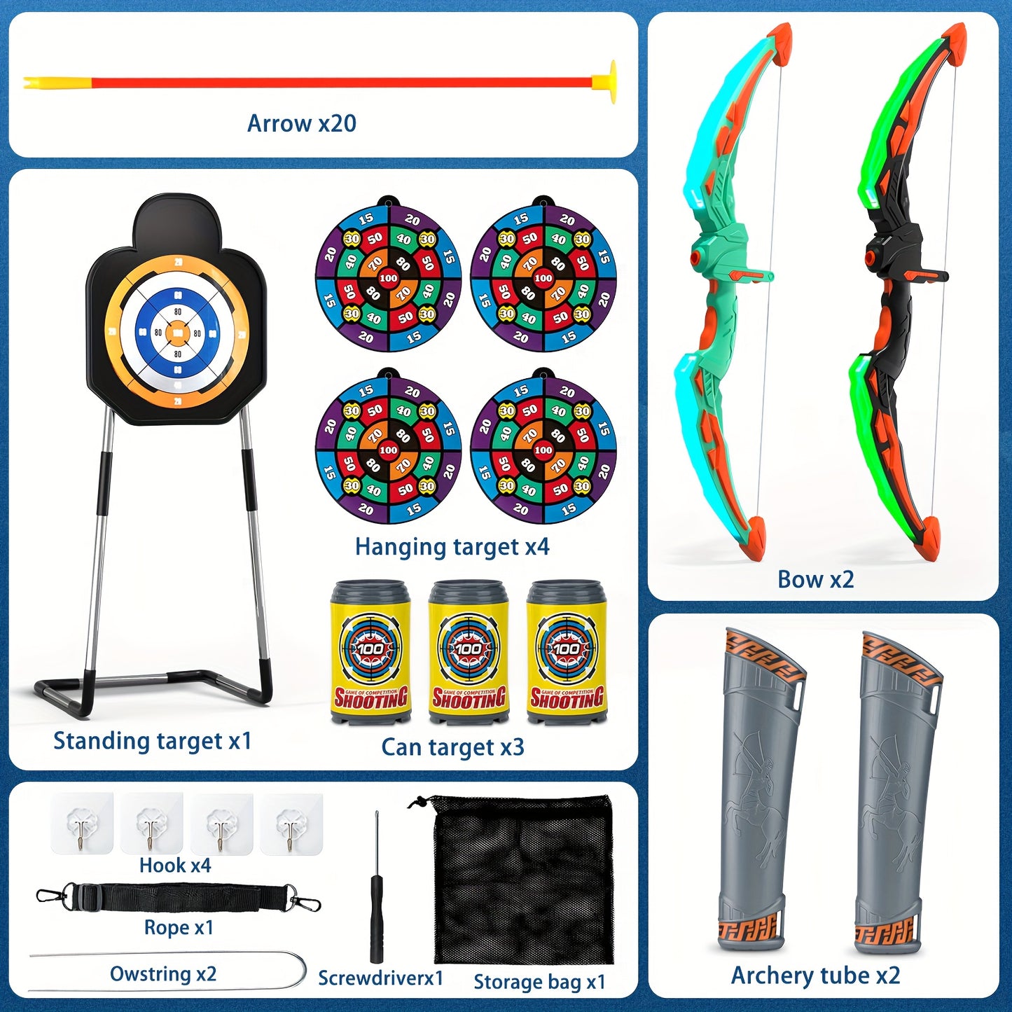 LWBDD Two Piece Archery Set With Arrows And Target