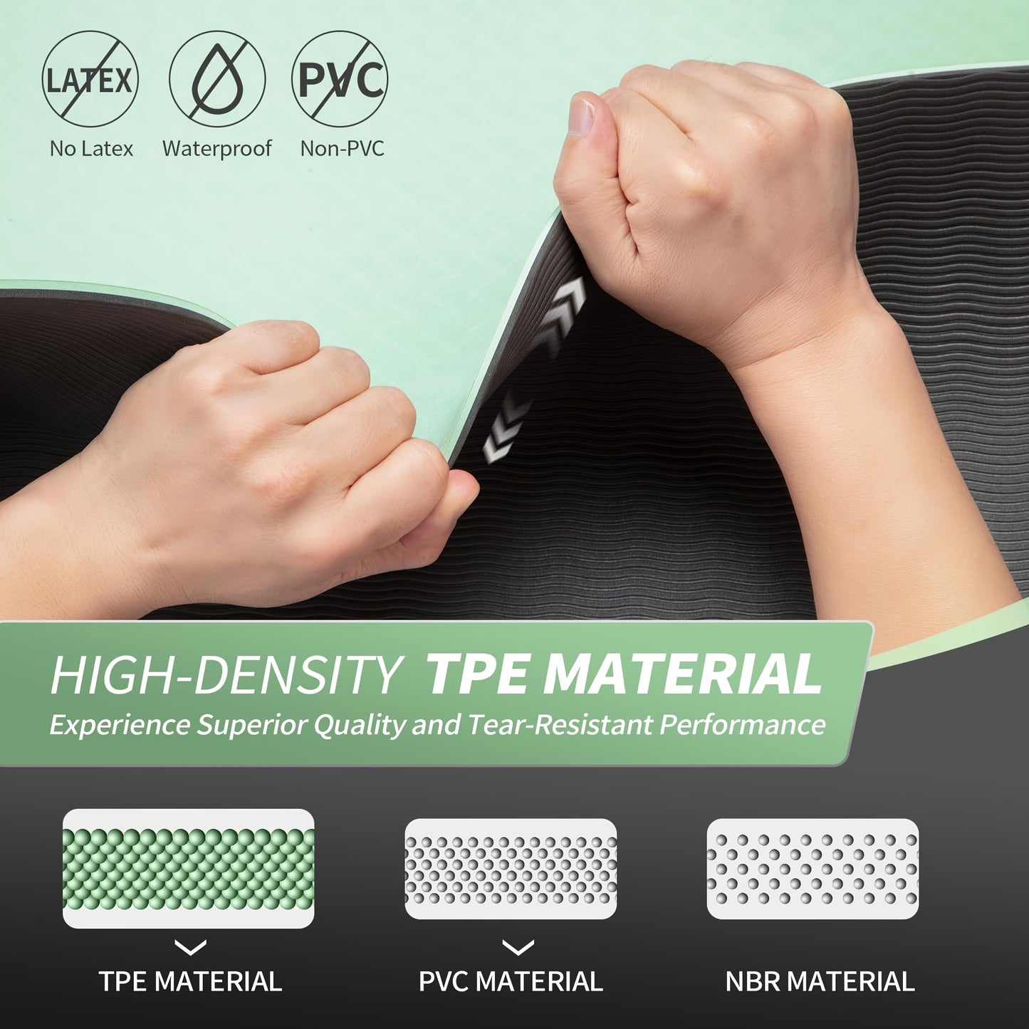 TPE Non Slip Yoga Mat For Yoga Pilates Floor Exercises