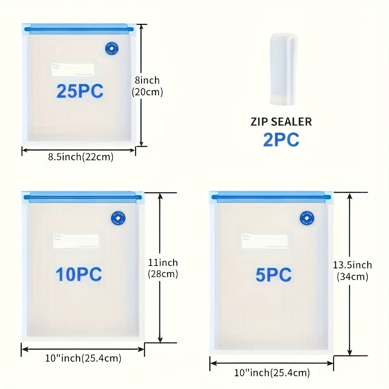 40pcs BPA Free Vacuum Sealed Food Storage Bags