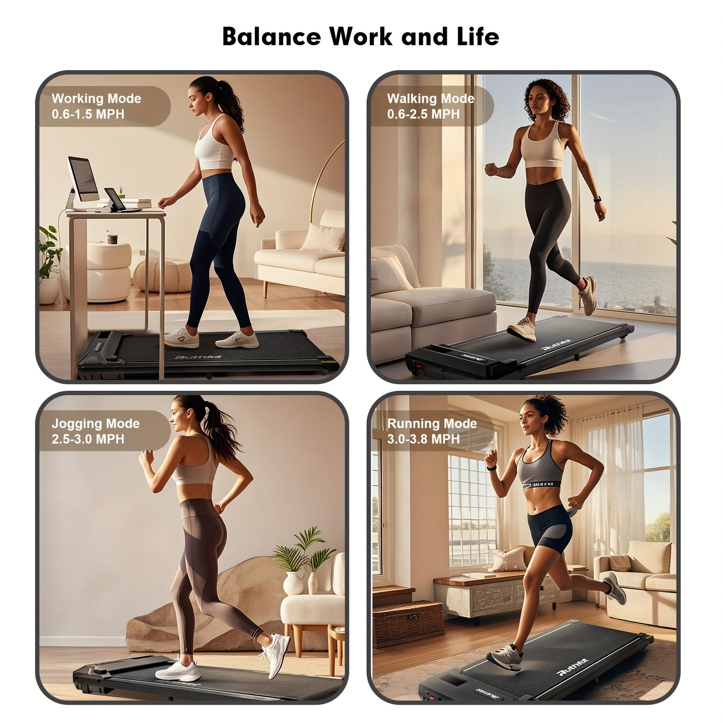 Portable Treadmill by Manufacturer Quiet Space Saving Design