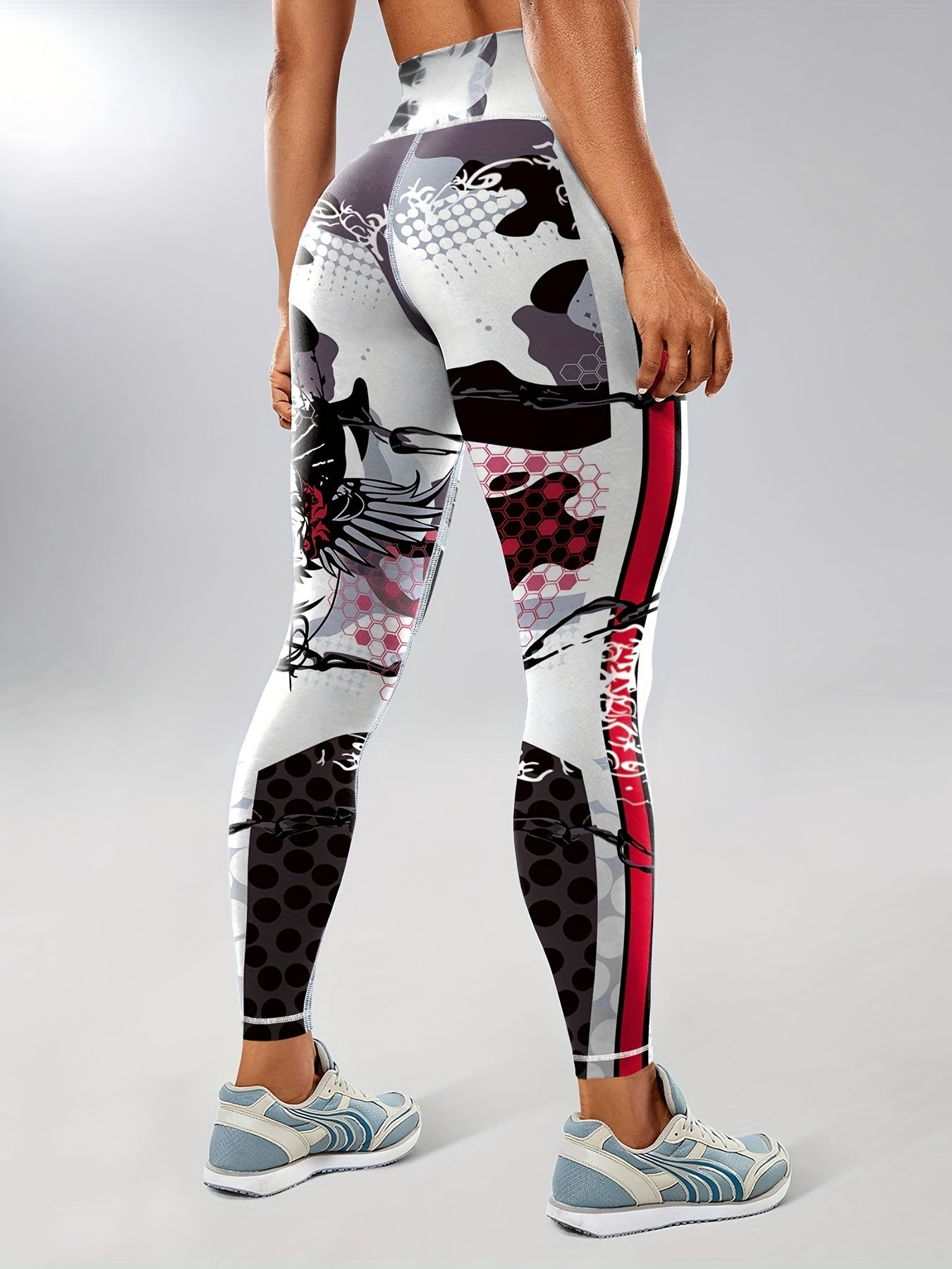 Halloween Skeleton Print High Waist Yoga Leggings For Women
