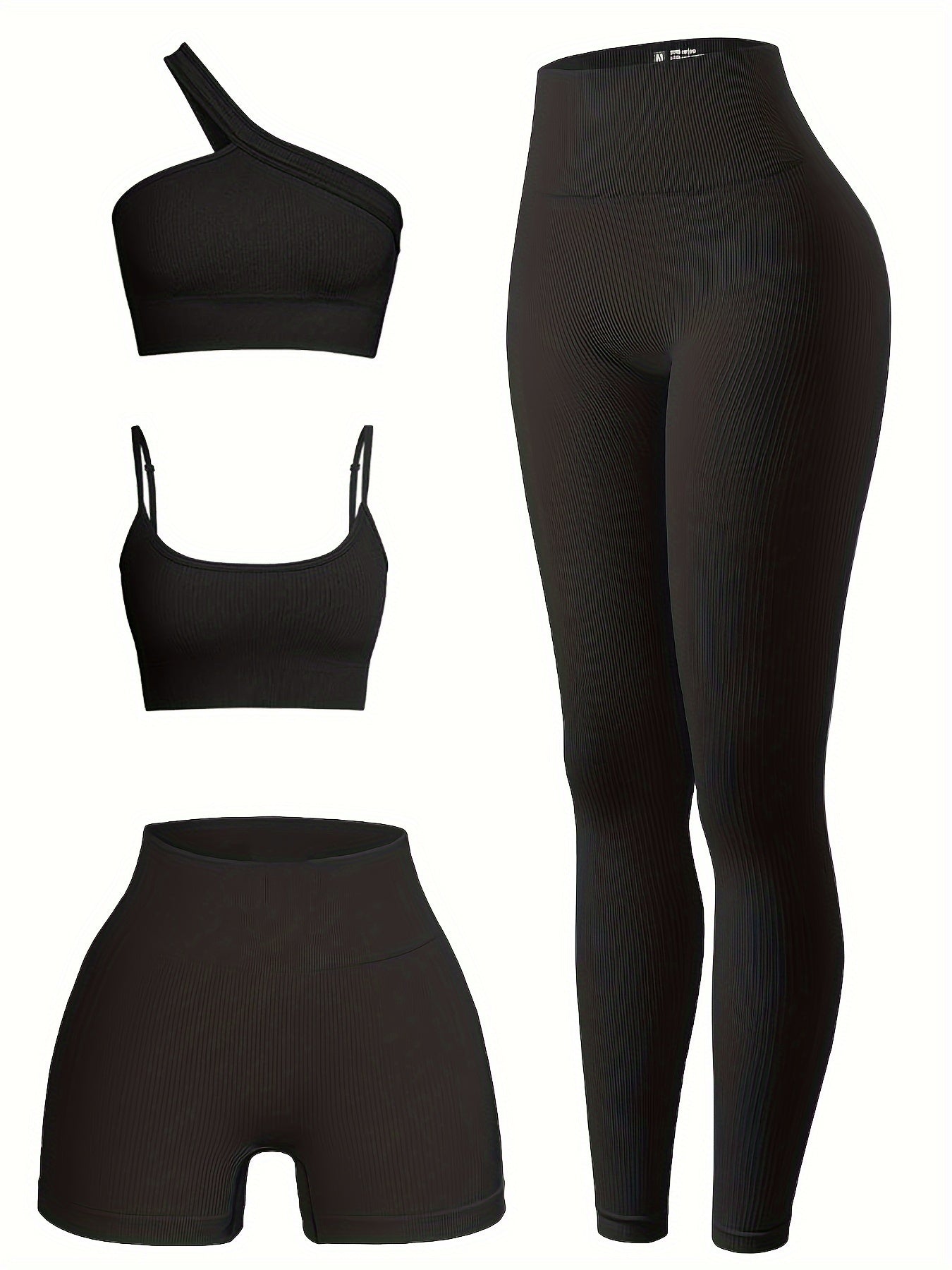 4Piece Seamless Yoga Set With High Waist Leggings And Bra - Revitalize Mind Body