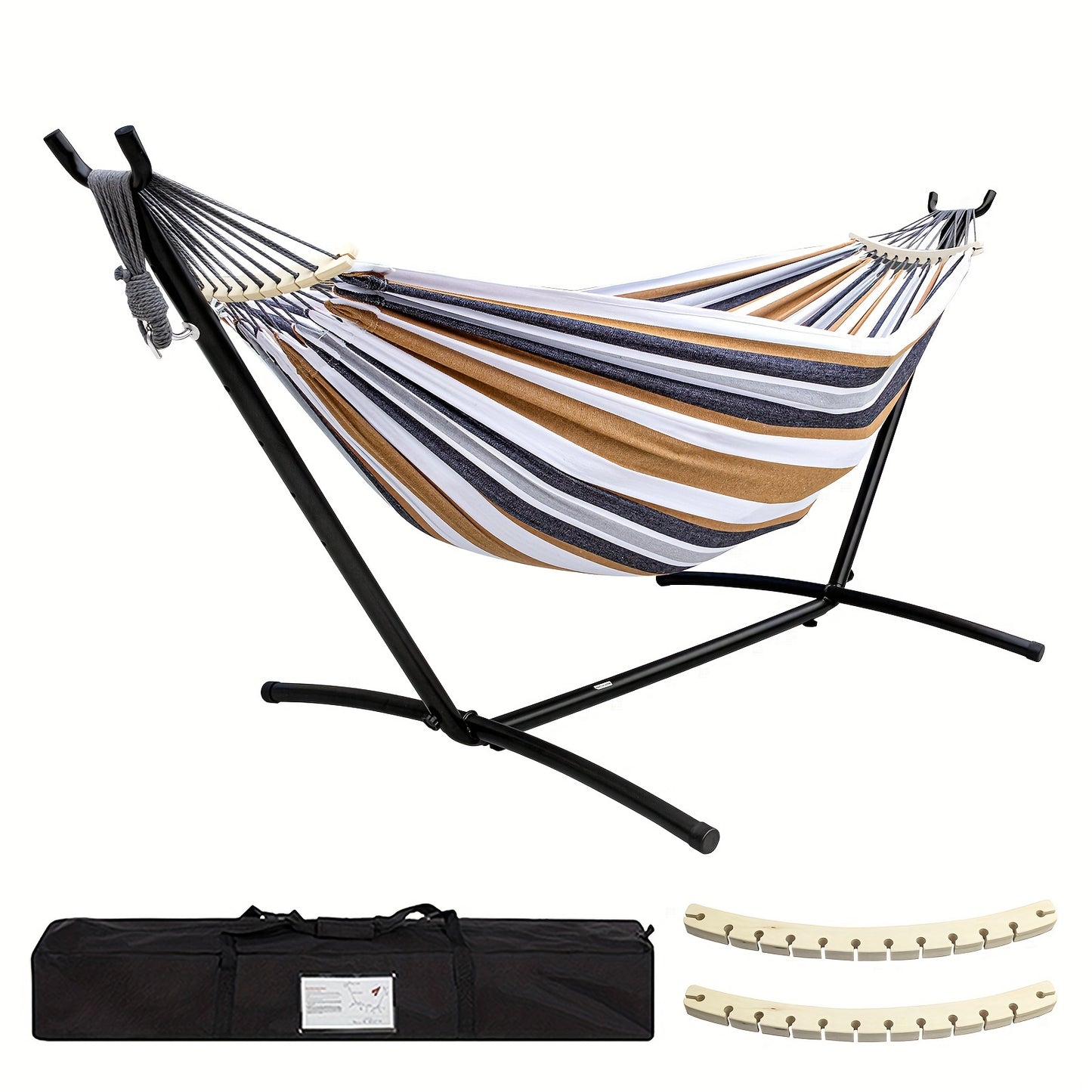 SZHLUX Heavy Duty 450lb Double Hammock With Steel Stand