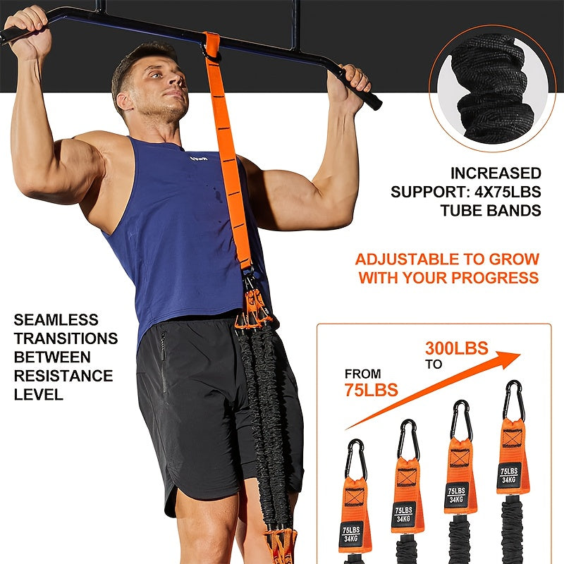 Heavy Duty Pull Up Bands 300lb Resistance Latex Gym Set