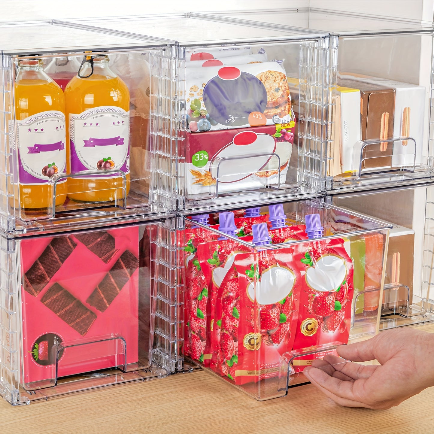 Large Stackable Clear Acrylic Food Storage Containers