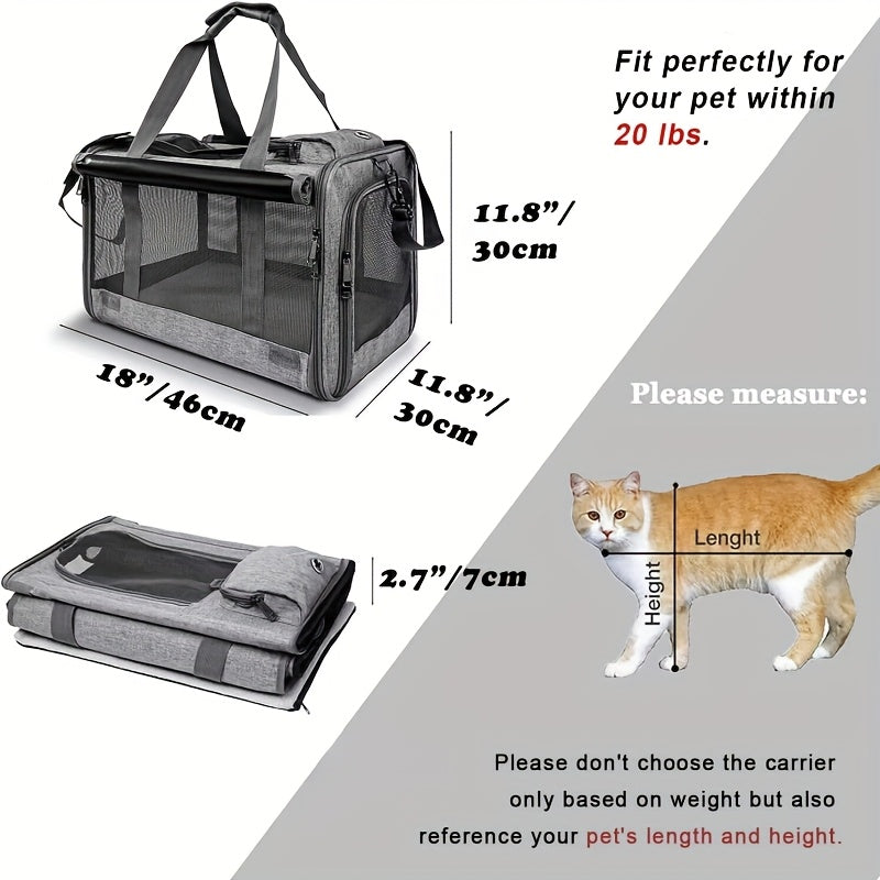 Airline Approved Soft Sided Cat and Dog Carrier Durable Travel